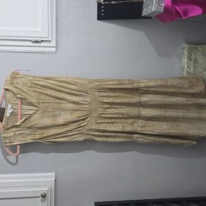 MADISON GREY Tiered Dress Tan Size  L